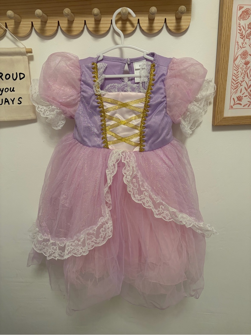 Girls Purple and Pink Rapunzel Princess Dress-Up Costume